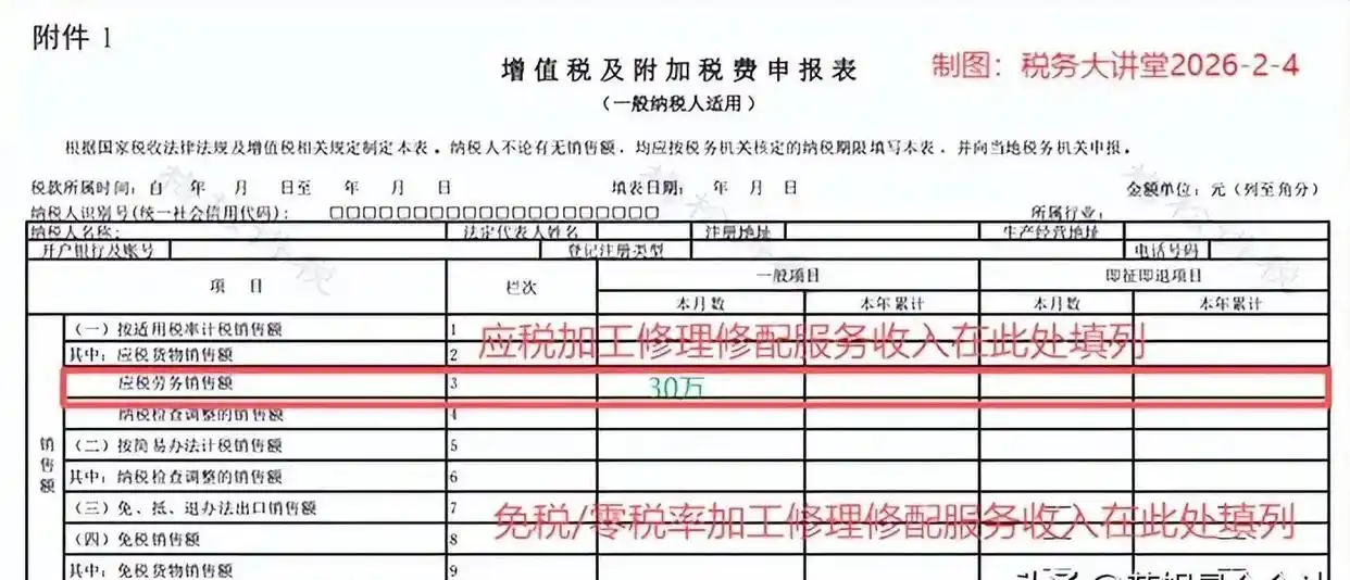 增值税申报填写教程 常见栏次填报说明_一般纳税人劳务并入服务填报示例_增值税纳税申报口径调整