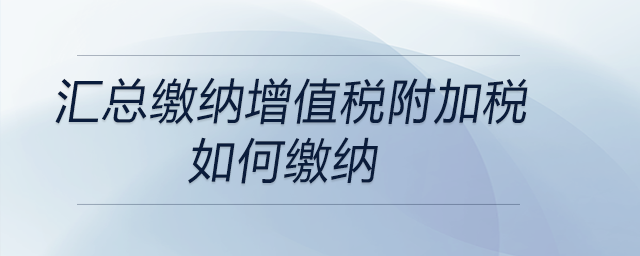 汇总纳税企业增值税申报流程_汇总纳税增值税管理办法详解_分公司增值税汇总缴纳
